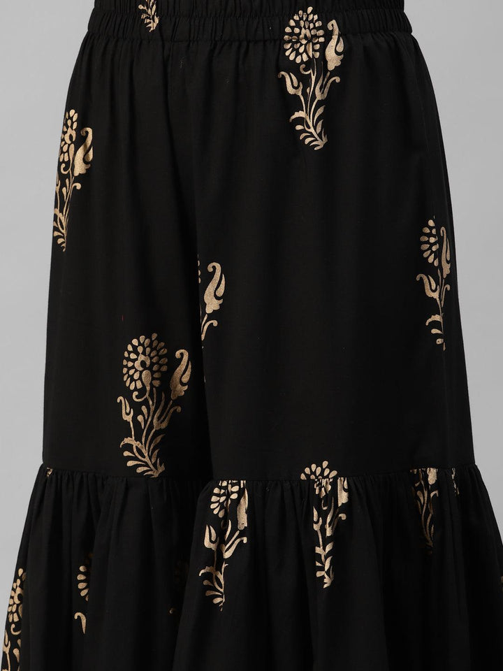 Black-Cotton-3-Piece-Sharara-Set