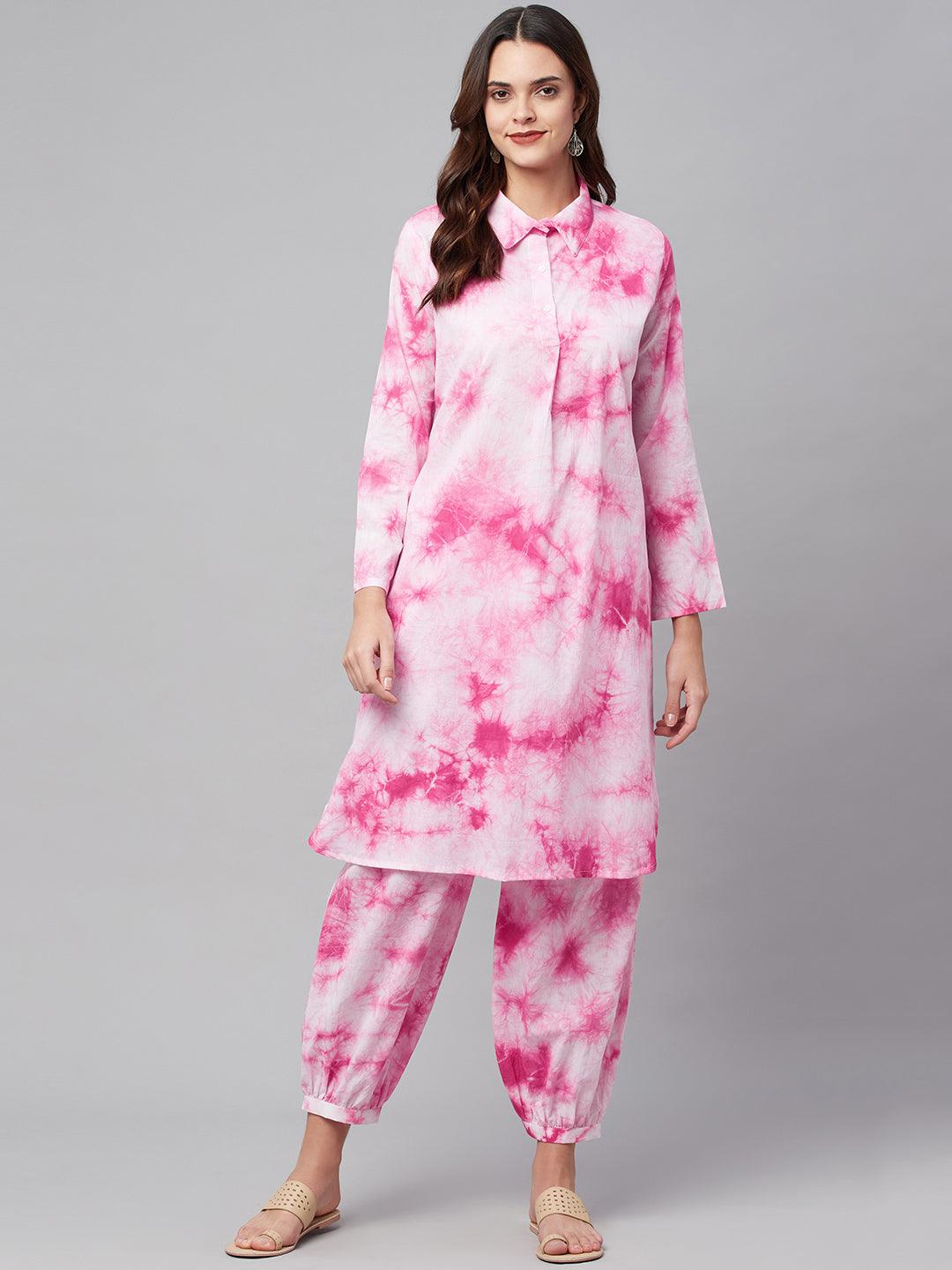 Pink-Cotton-Shirt-Style-2-Piece-Kurta-Set