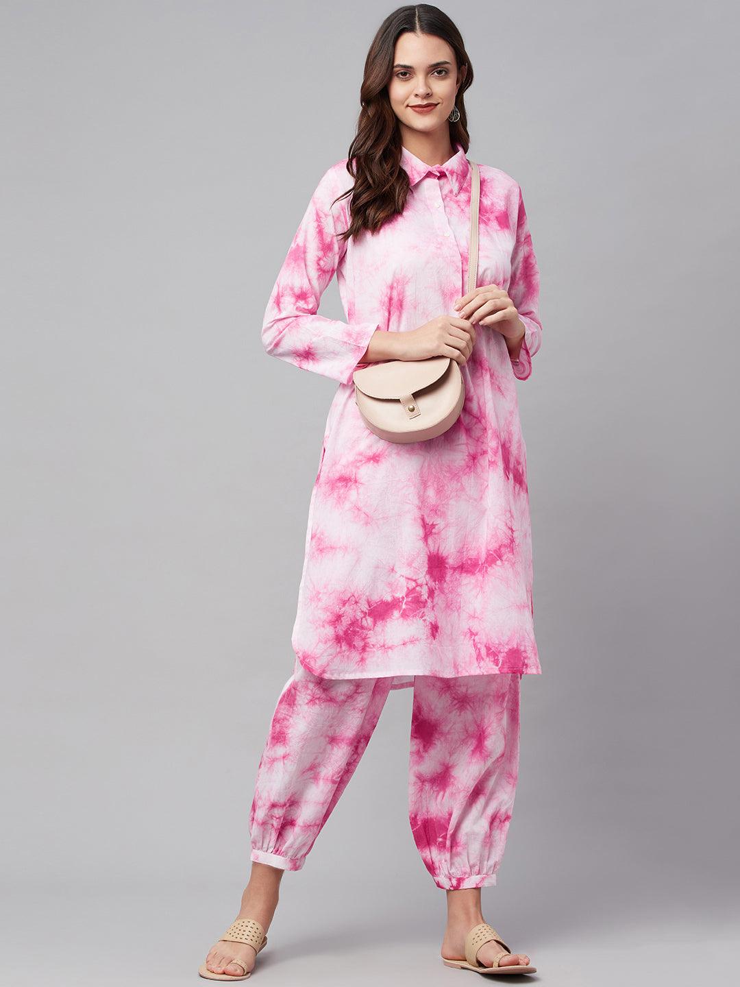 Pink-Cotton-Shirt-Style-2-Piece-Kurta-Set