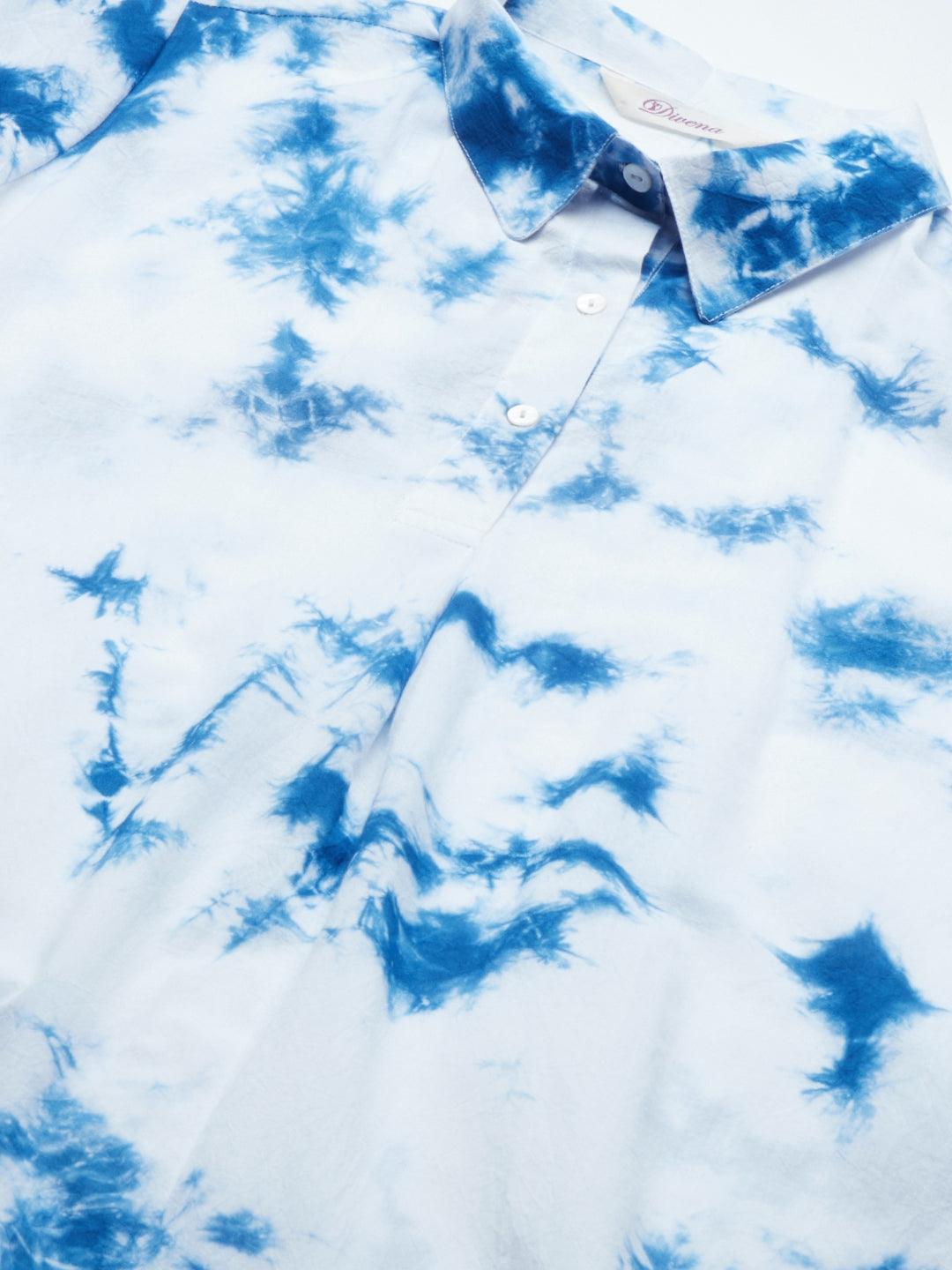 Blue-Cotton-Shirt-Style-2-Piece-Kurta-Set