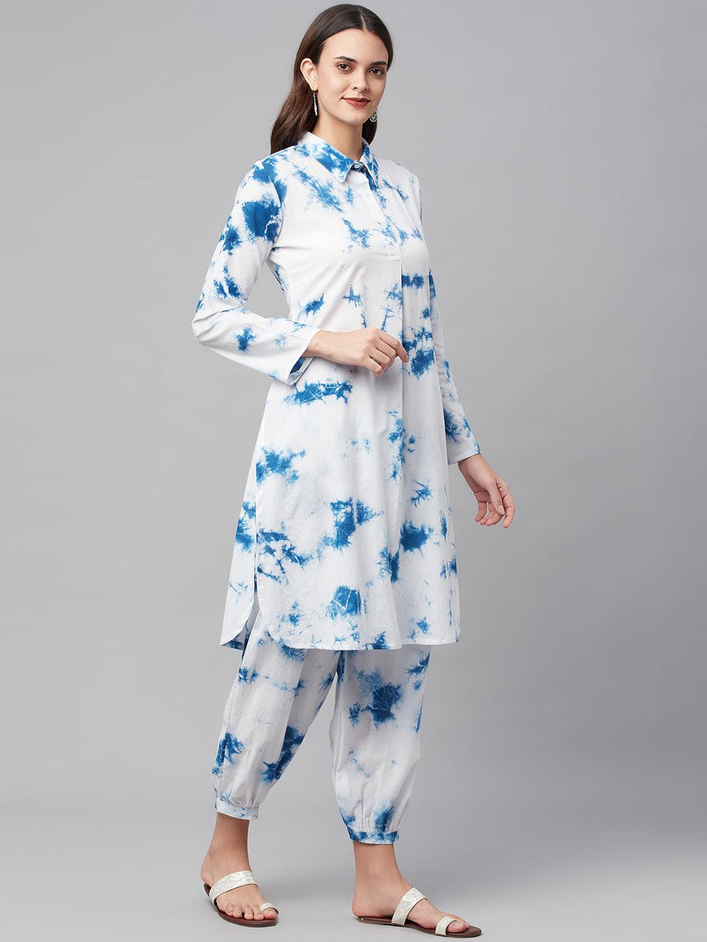 Blue-Cotton-Shirt-Style-2-Piece-Kurta-Set