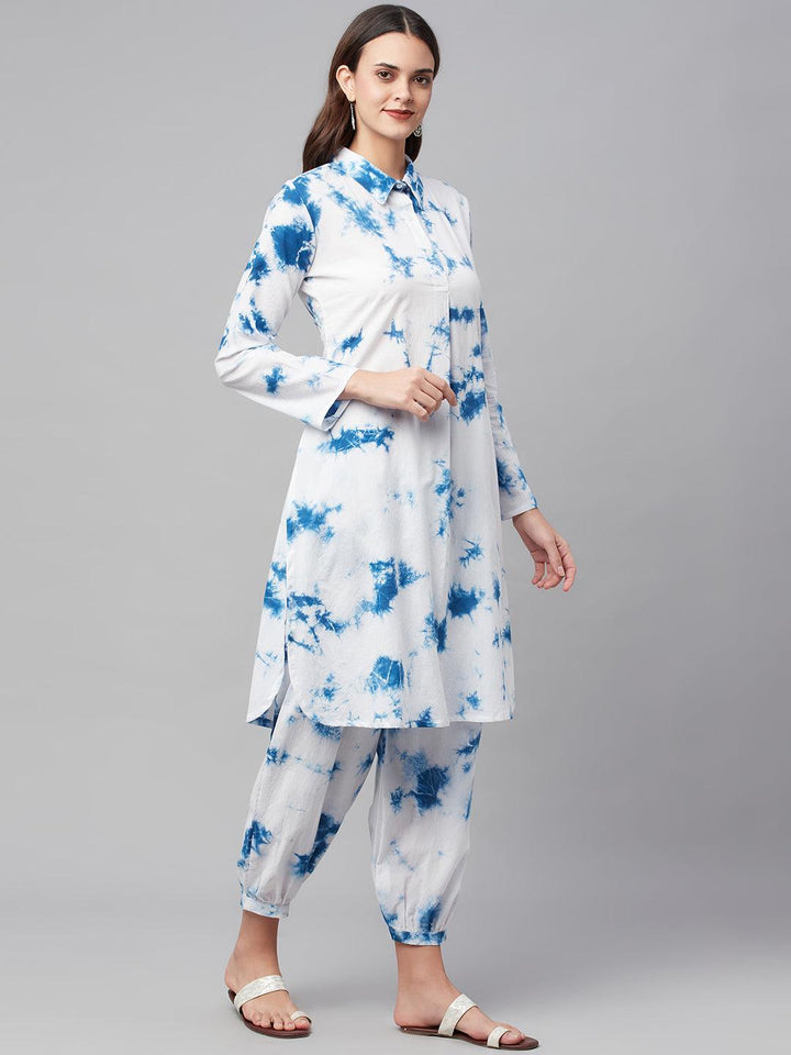Blue-Cotton-Shirt-Style-2-Piece-Kurta-Set