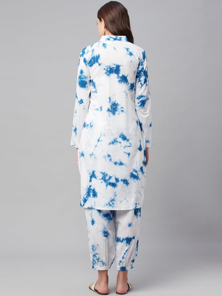 Blue-Cotton-Shirt-Style-2-Piece-Kurta-Set