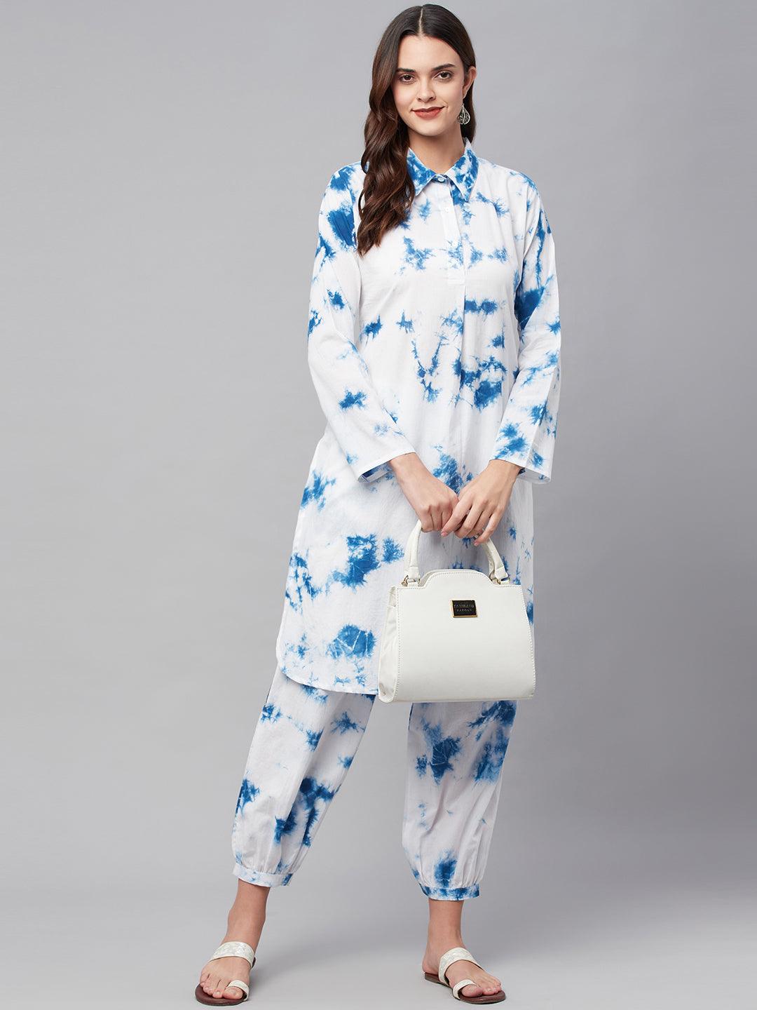 Blue-Cotton-Shirt-Style-2-Piece-Kurta-Set