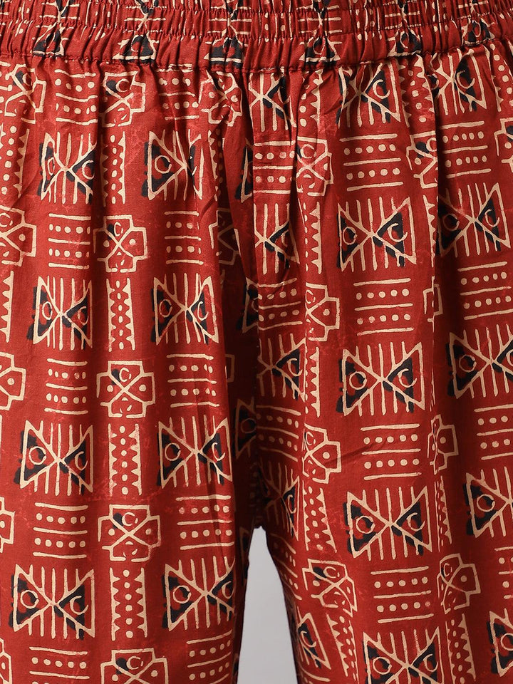 Black-&-Red-Pure-Cotton-Buti-Printed-2-Piece-Kurta-Set