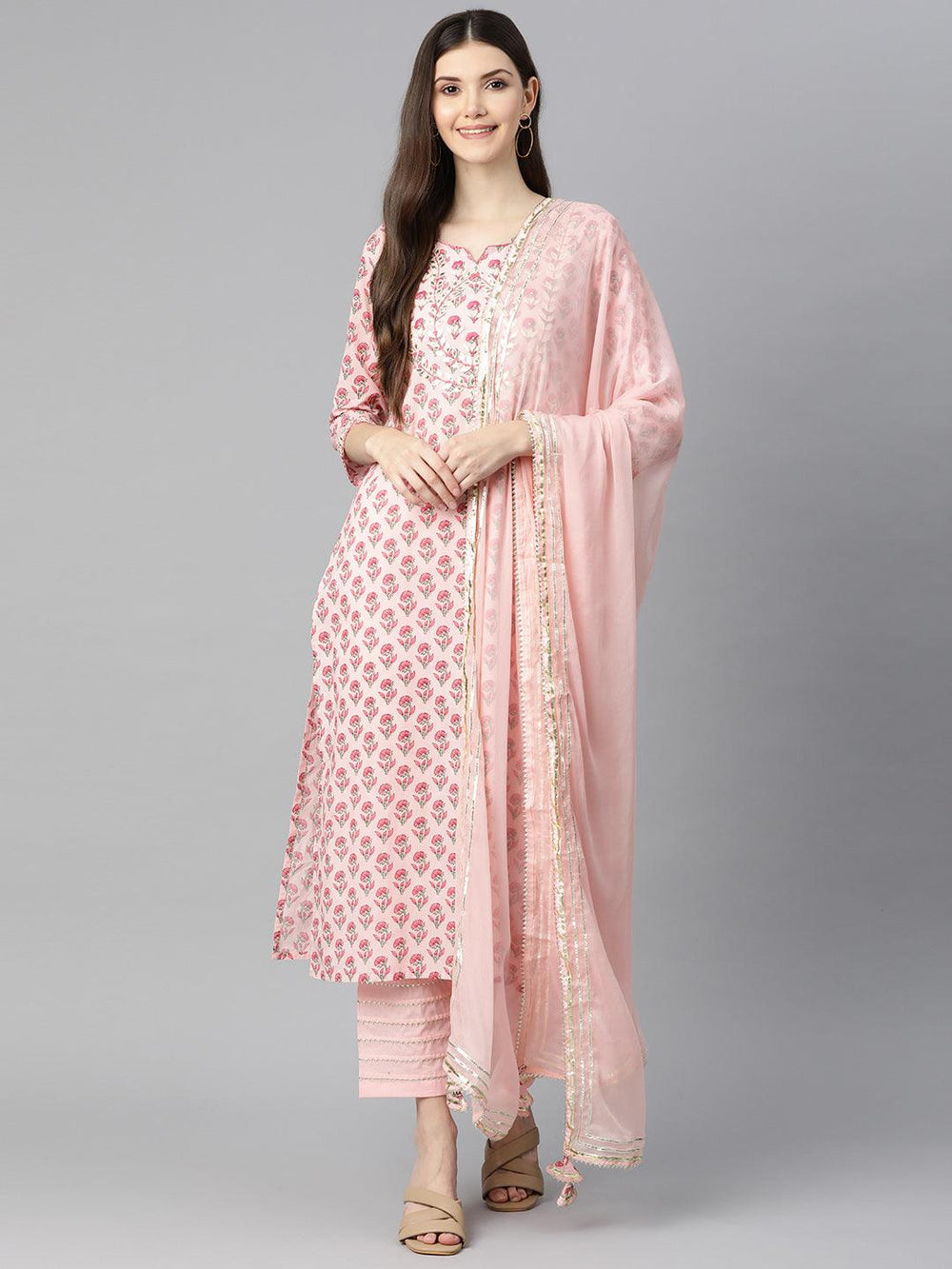 Pink-Cotton-Straight-3-Piece-Kurta-Set