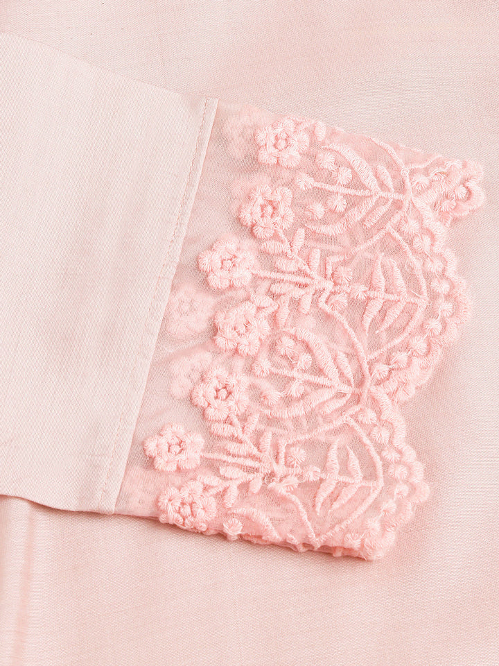 Peach-Cotton-Chanderi-3-Piece-Kurta-With-Inner