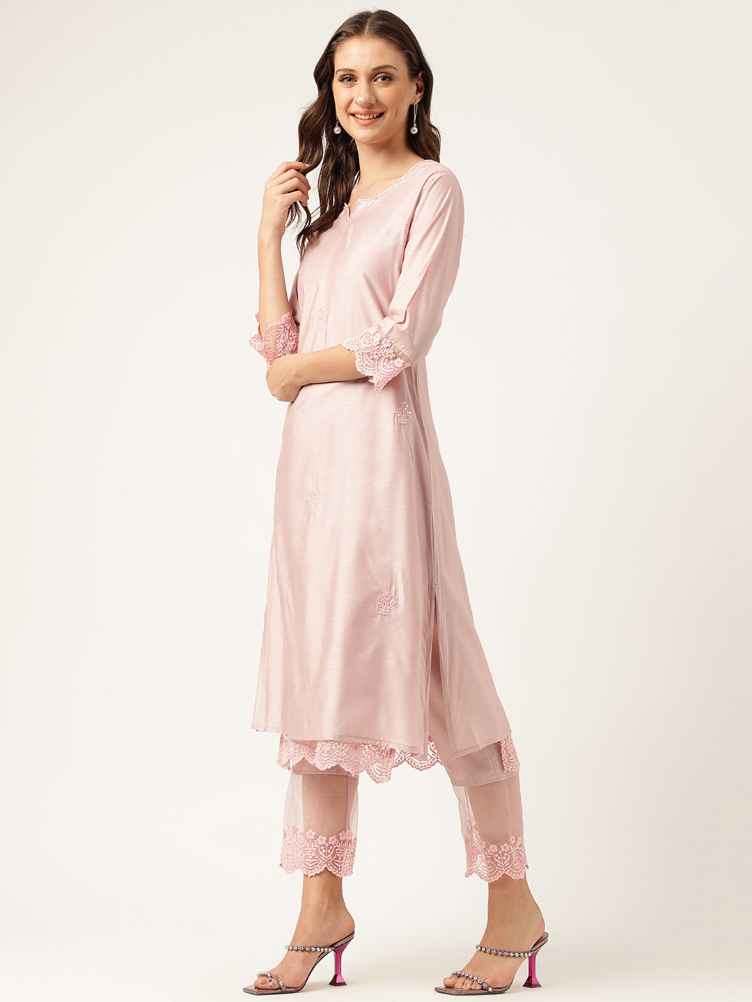 Peach-Cotton-Chanderi-3-Piece-Kurta-With-Inner