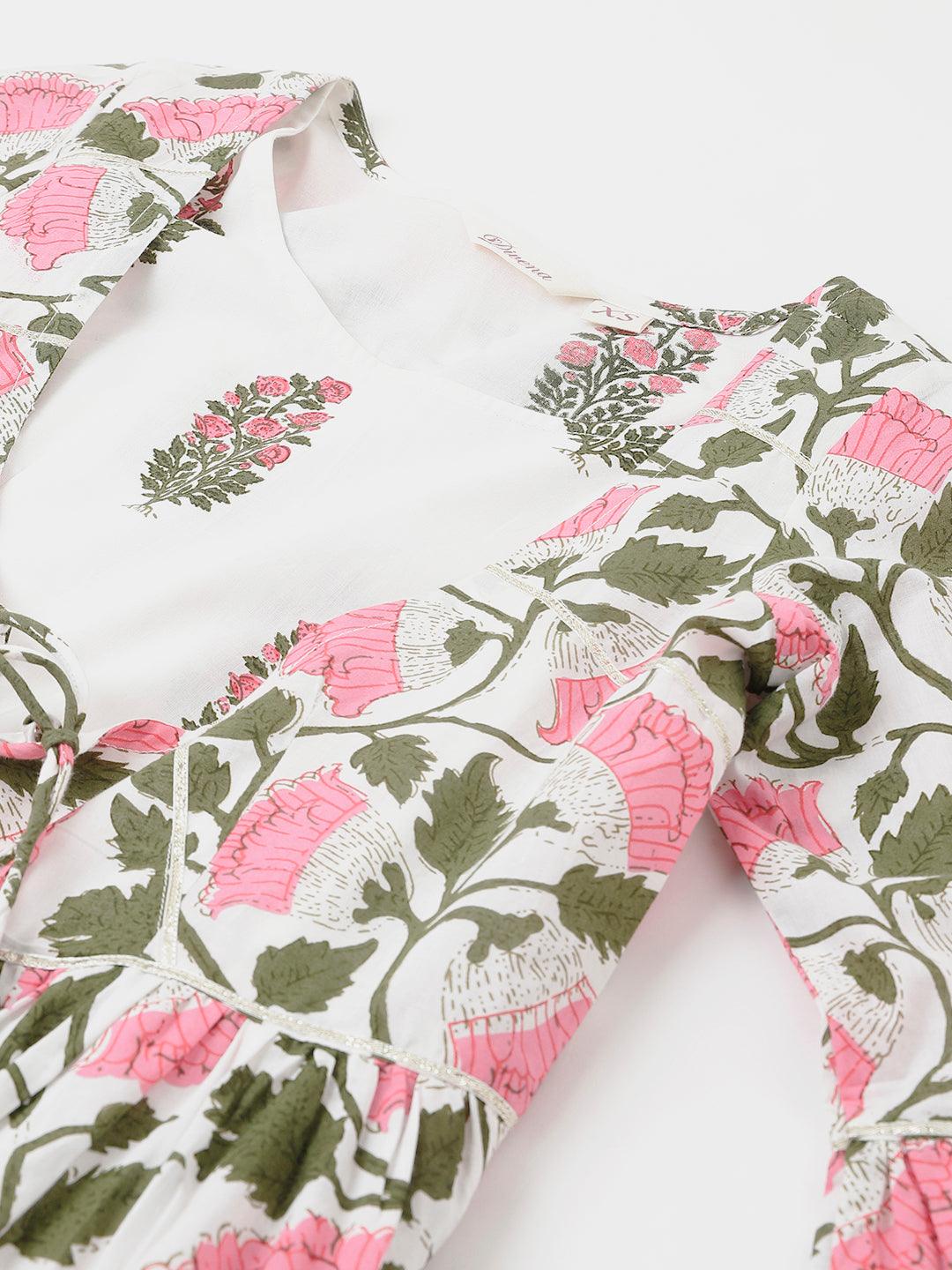 White-Cotton-Floral-Kurta-With-Jacket