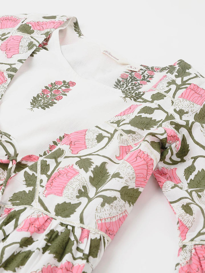 White-Cotton-Floral-Kurta-With-Jacket