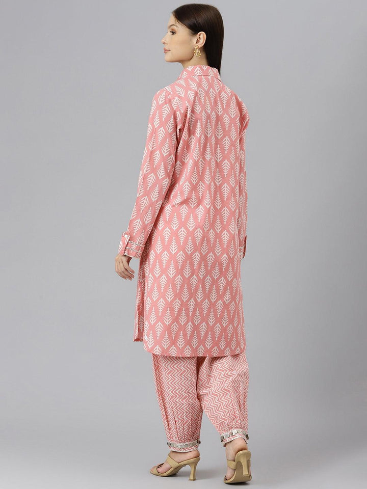 Pink-Pure-Cotton-Shirt-Style-Co-Ord-Set