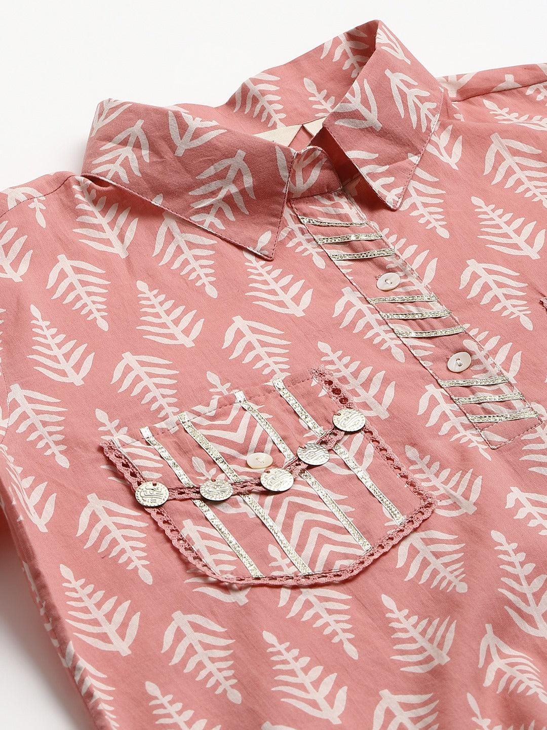 Pink-Pure-Cotton-Shirt-Style-Co-Ord-Set