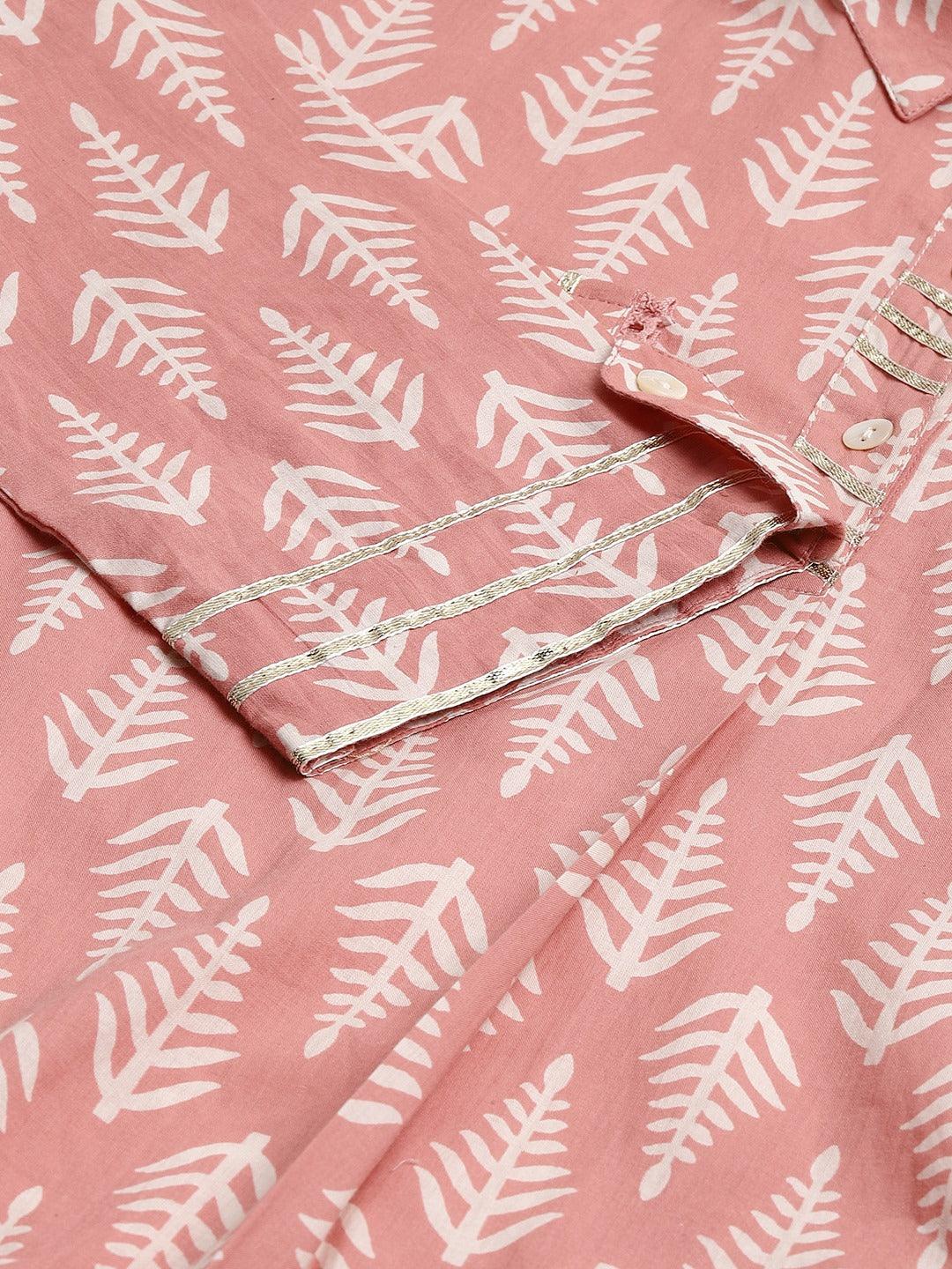 Pink-Pure-Cotton-Shirt-Style-Co-Ord-Set