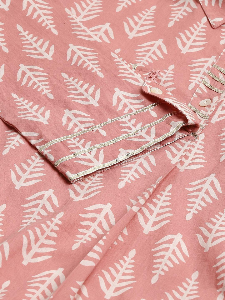 Pink-Pure-Cotton-Shirt-Style-Co-Ord-Set