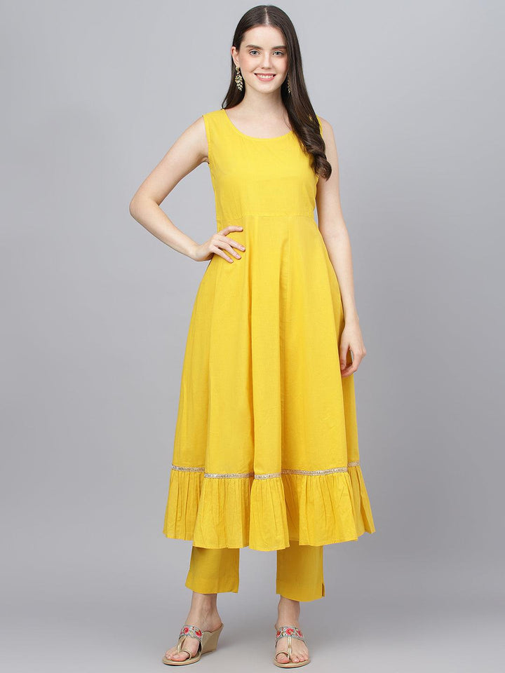 Yellow-Pure-Cotton-Cotton-3-Piece-Kurta-Set