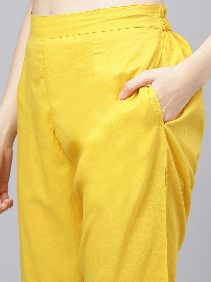Yellow-Pure-Cotton-Cotton-3-Piece-Kurta-Set