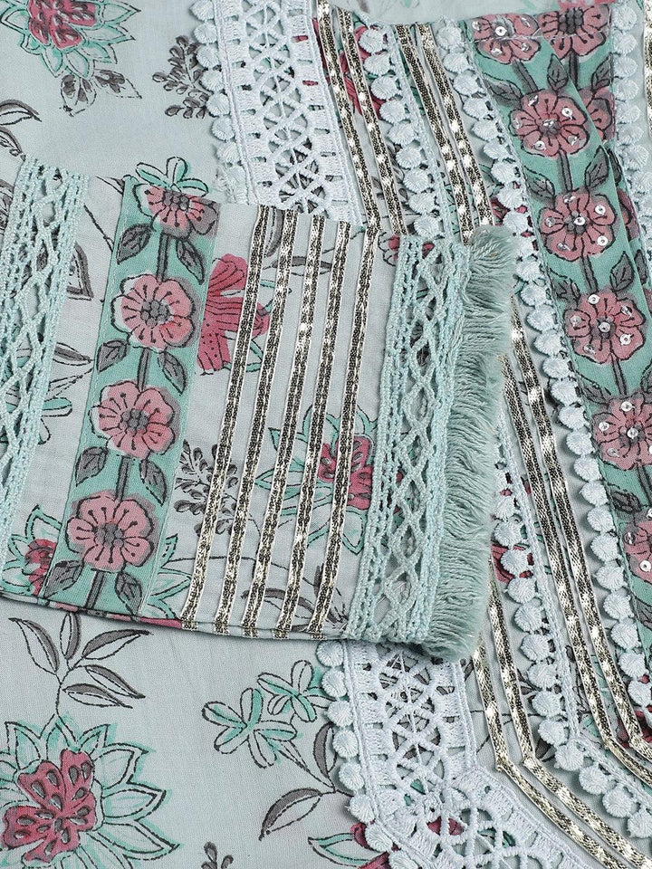 Sky-Blue-Cotton-Hand-Block-Straight-3-Piece-Kurta-Set