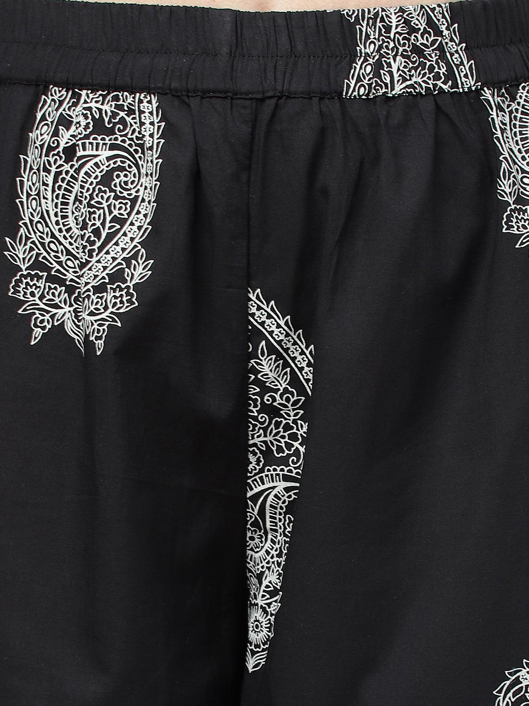 Black-Pure-Cotton-2-Piece-Kurta-Set