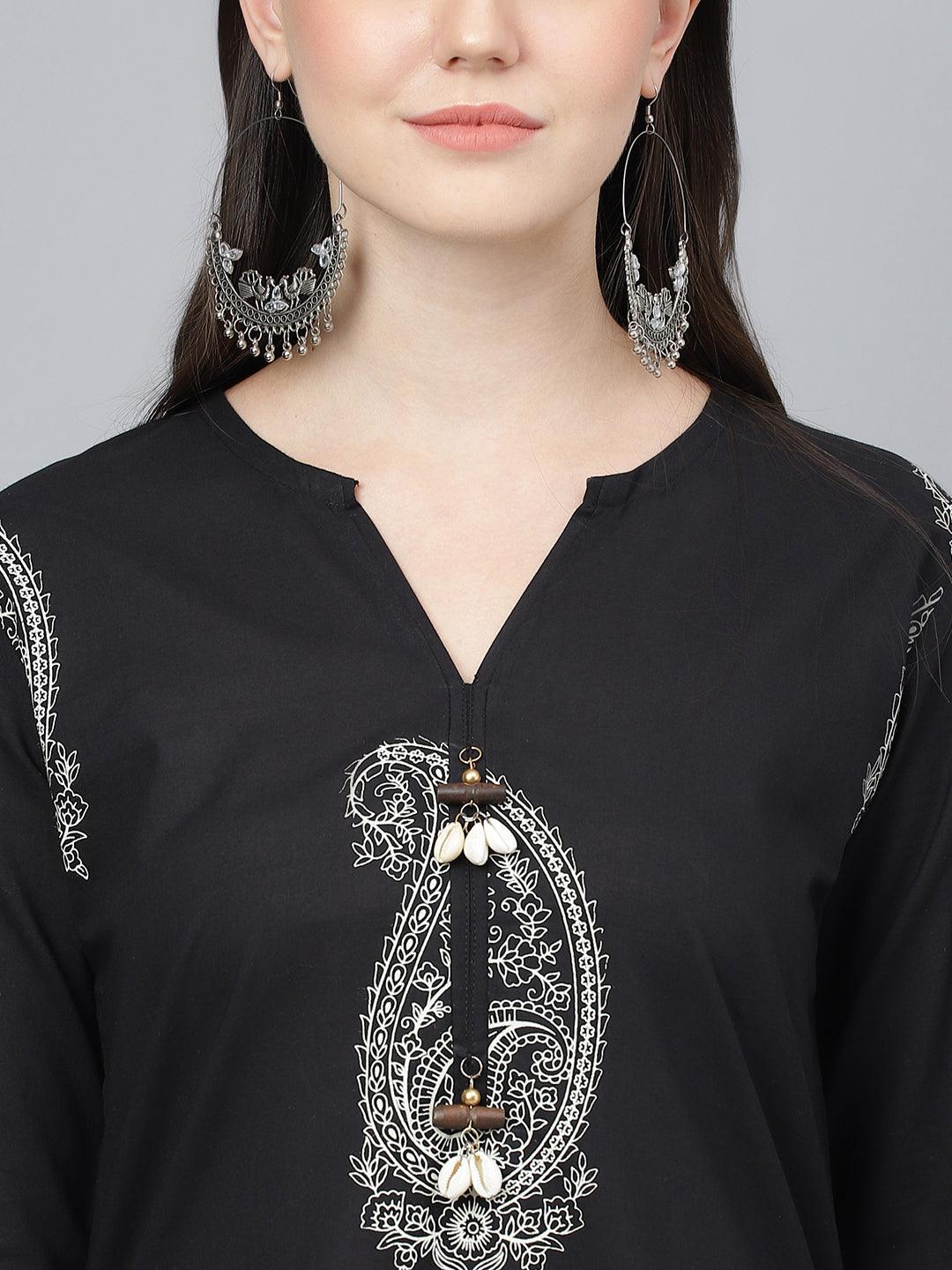 Black-Pure-Cotton-2-Piece-Kurta-Set