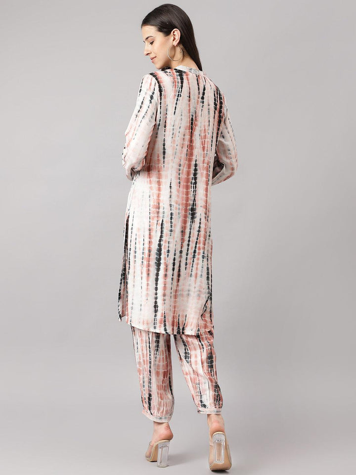 Cream-Muslin-Tie-And-Dye-2-Piece-Kurta-Set