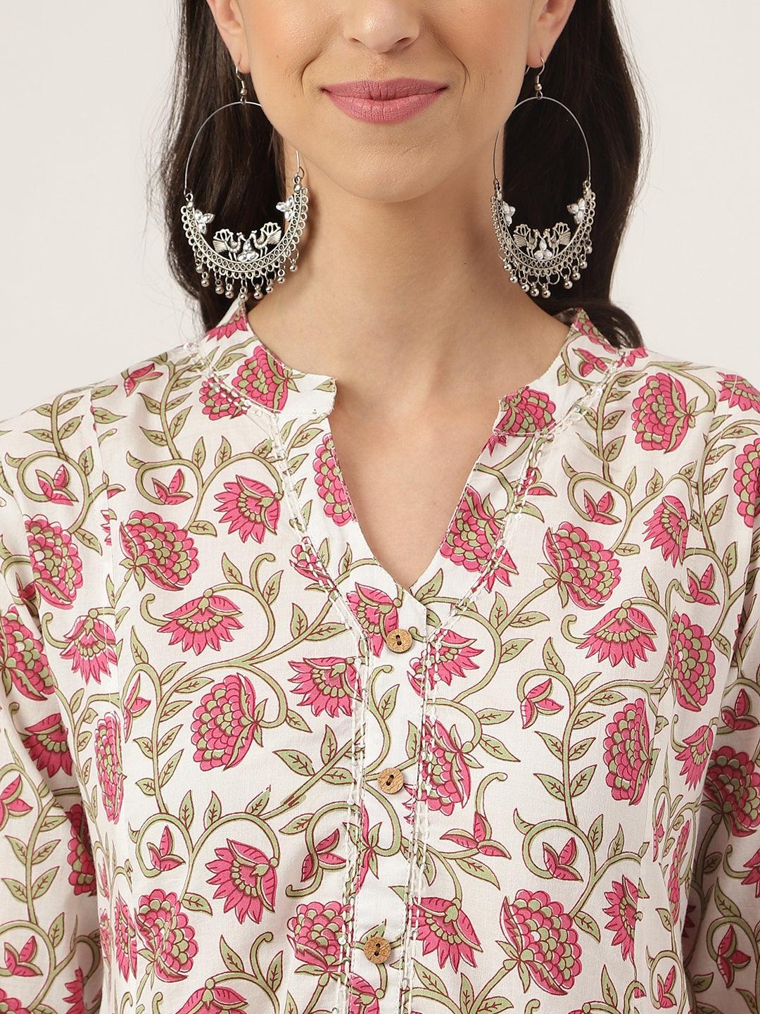 White-Floral-Printed-3-Piece-Kurta-Set