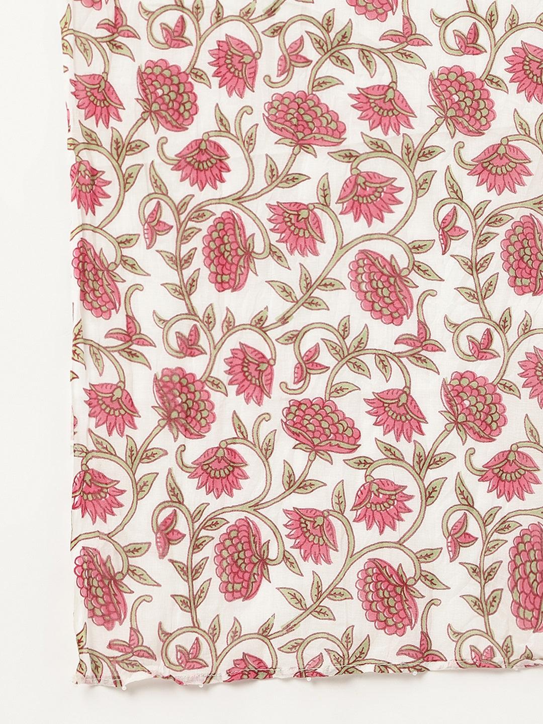 White-Floral-Printed-3-Piece-Kurta-Set