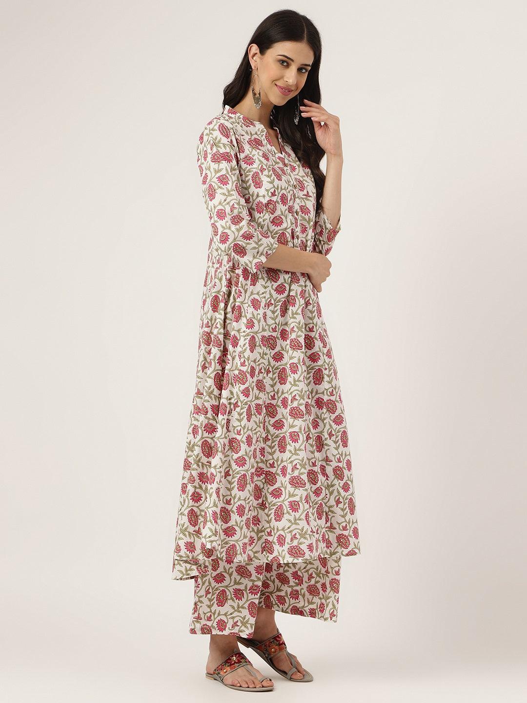 White-Floral-Printed-3-Piece-Kurta-Set