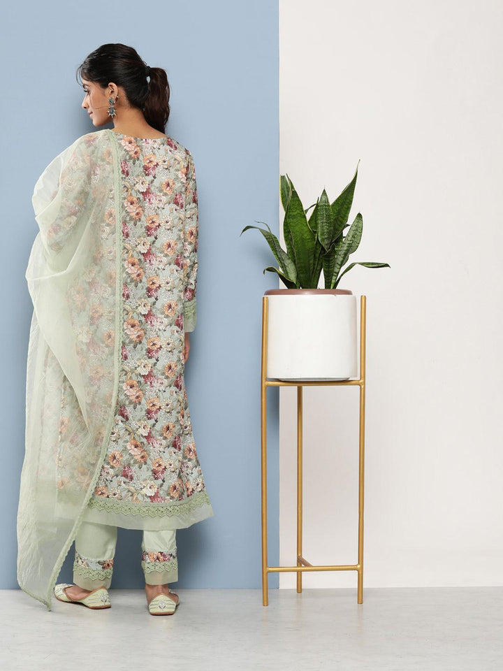 Green-&-Blue-Poly-Chanderi-Printed-3-Piece-Kurta-Set