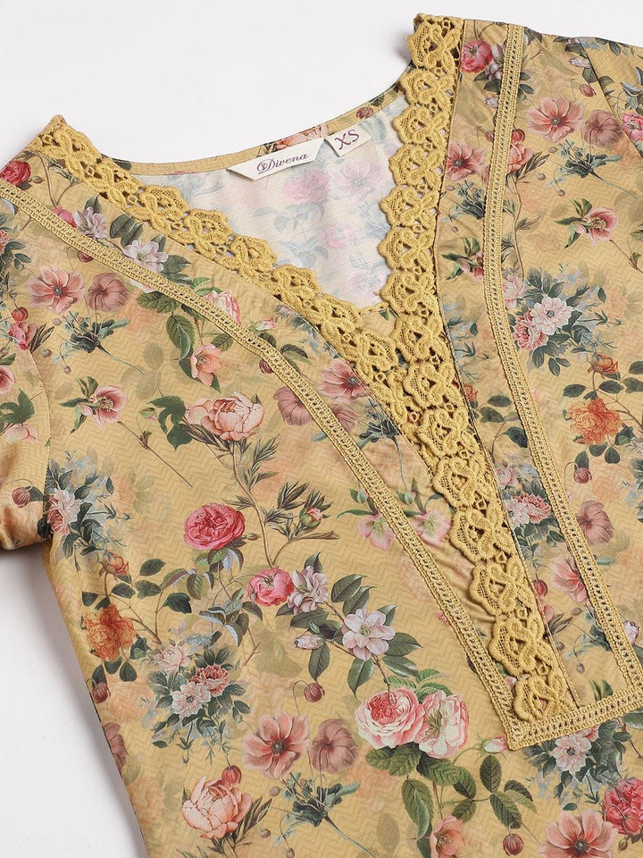 Beige-Poly-Chanderi-Floral-Printed-3-Piece-Kurta