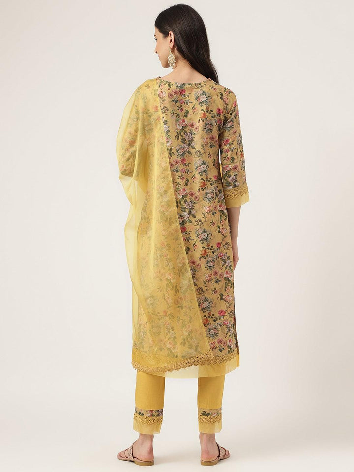 Beige-Poly-Chanderi-Floral-Printed-3-Piece-Kurta