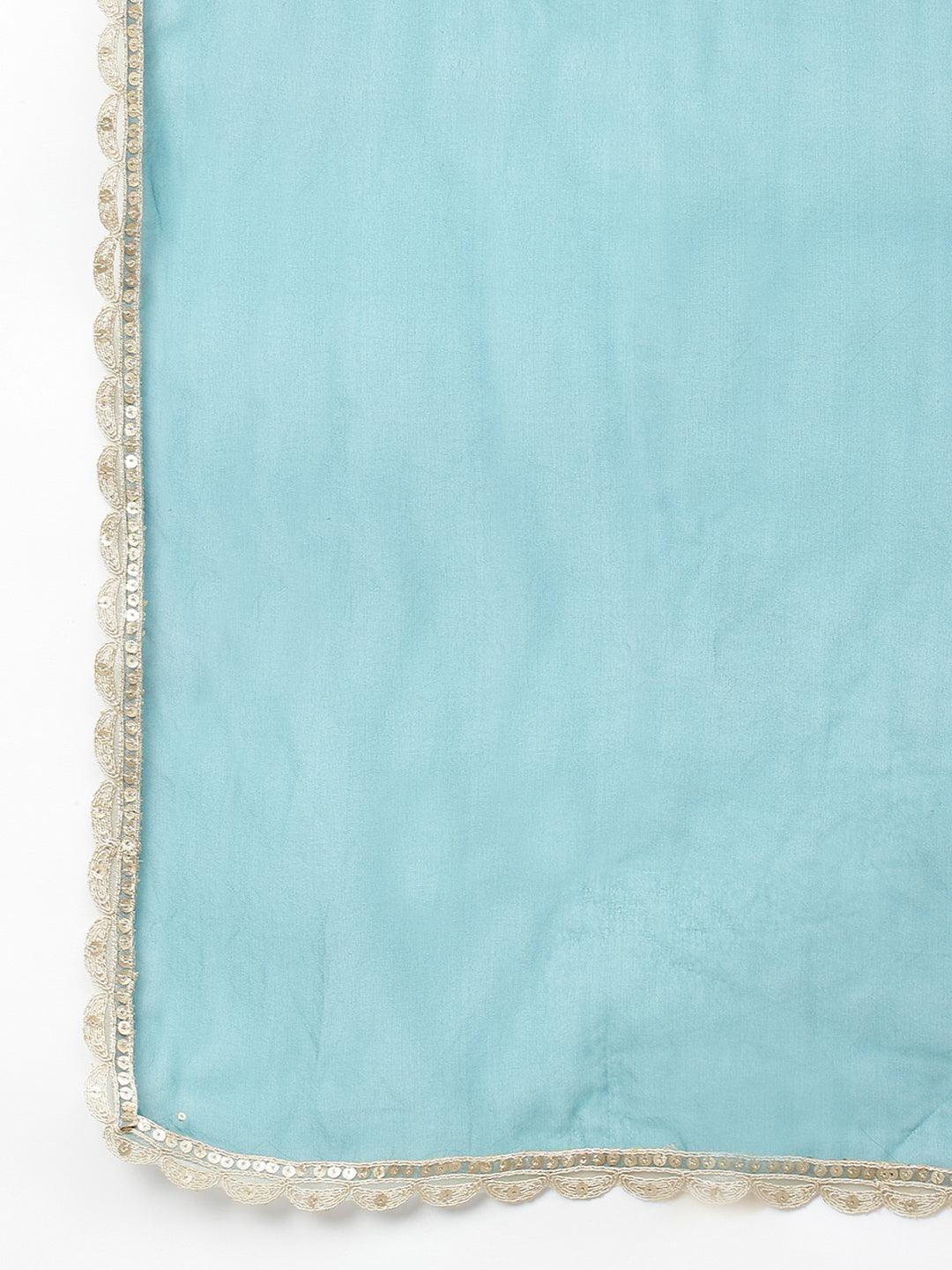 Teal-Green-Velvet-Hand-Work-3-Piece-Kurta-Set
