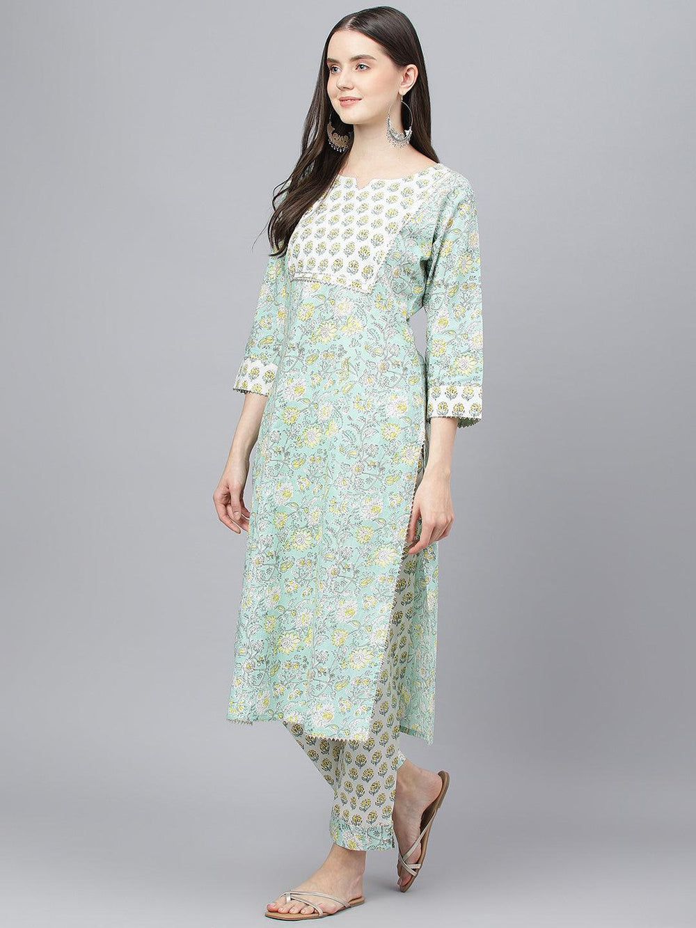 Mint-Green-Pure-Cotton-Floral-Printed-3-Piece-Kurta-Set