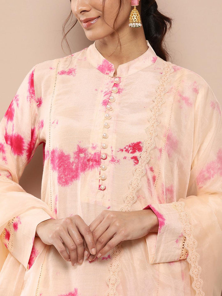 Dusty-Pink-Silk-Blend-Tie-And-Dye-Printed-3-Piece-Kurta-Set