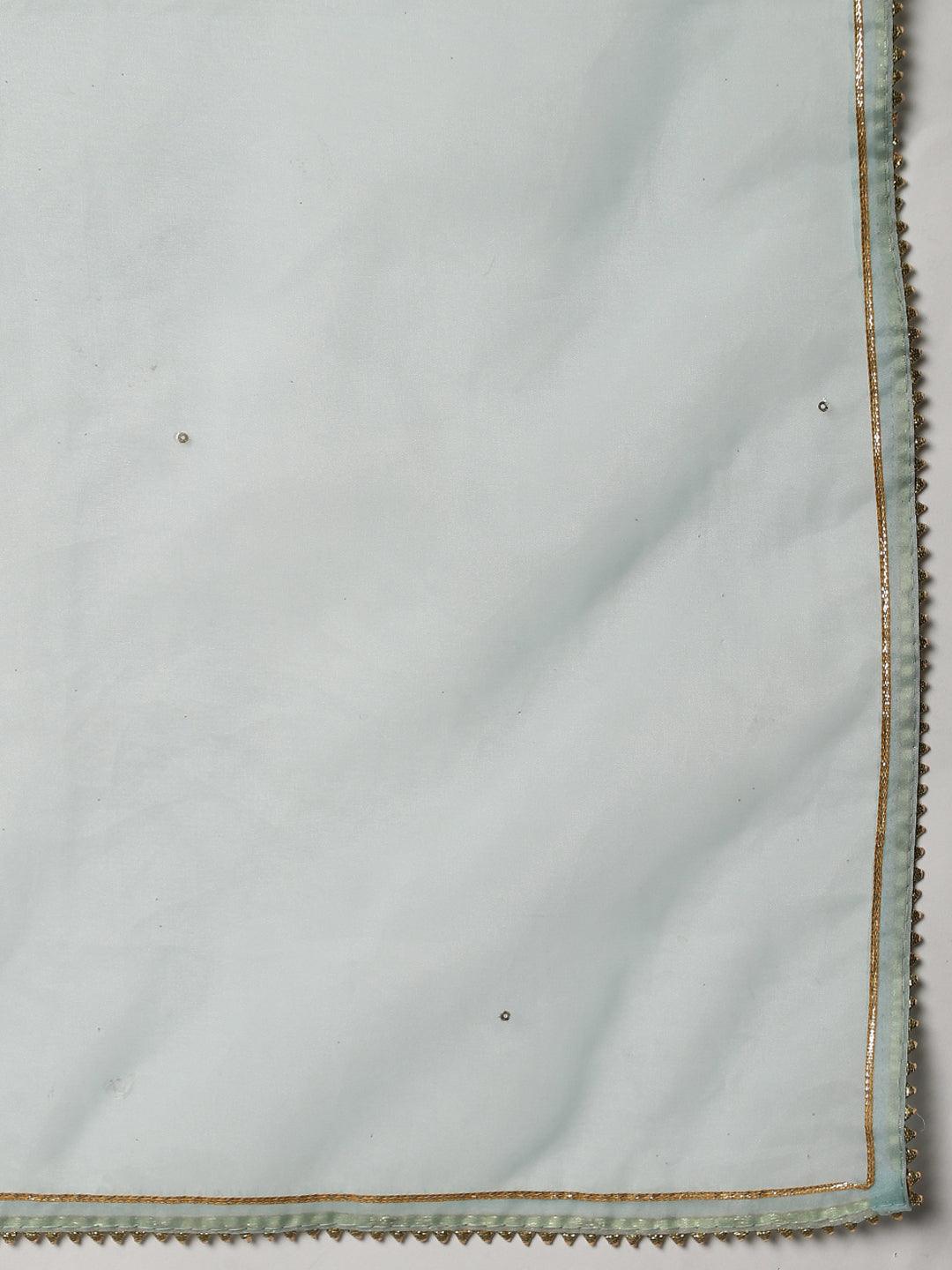 Sea-Green-Muslin-3-Piece-Kurta-Set-With-Organza-Dupatta