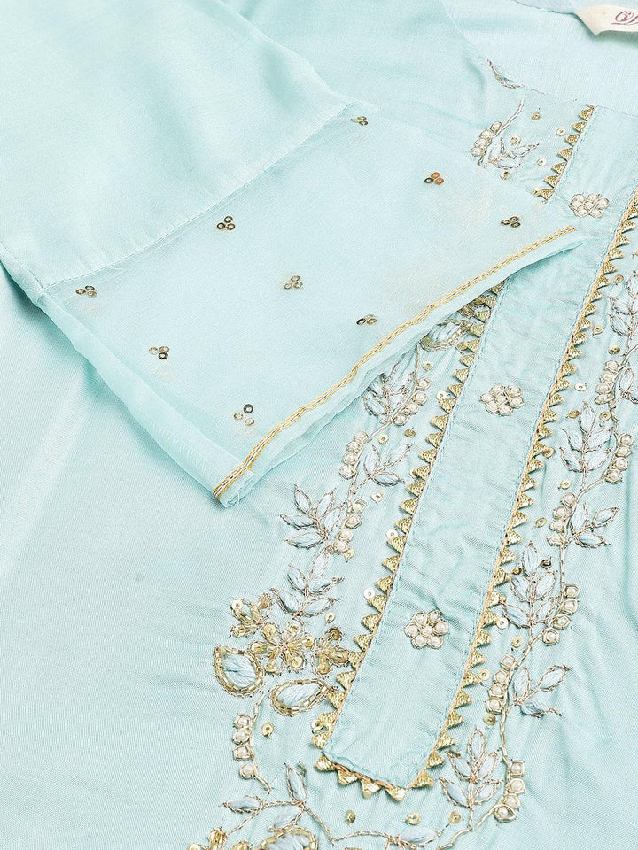 Sea-Green-Muslin-3-Piece-Kurta-Set-With-Organza-Dupatta