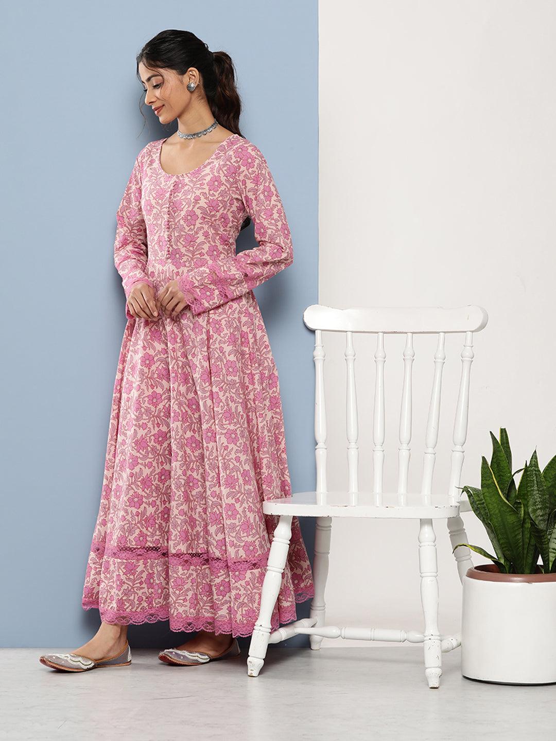 Lilac-Pure-Cotton-Floral-Printed-3-Piece-Anarkali-Set