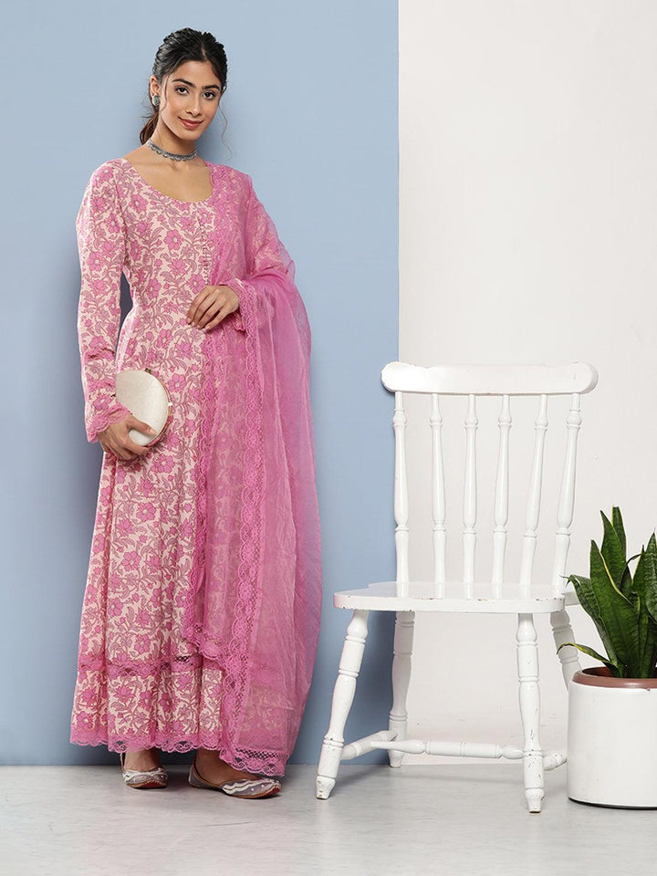 Lilac-Pure-Cotton-Floral-Printed-3-Piece-Anarkali-Set
