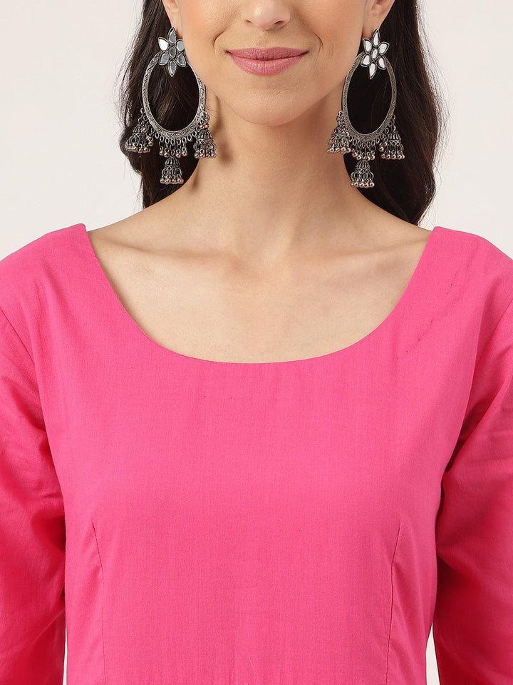 Pink-Pure-Cotton-Solid-3-Piece-Anarkali-Set