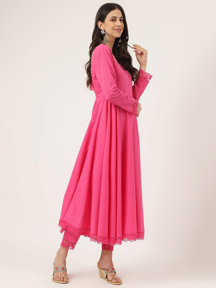Pink-Pure-Cotton-Solid-3-Piece-Anarkali-Set