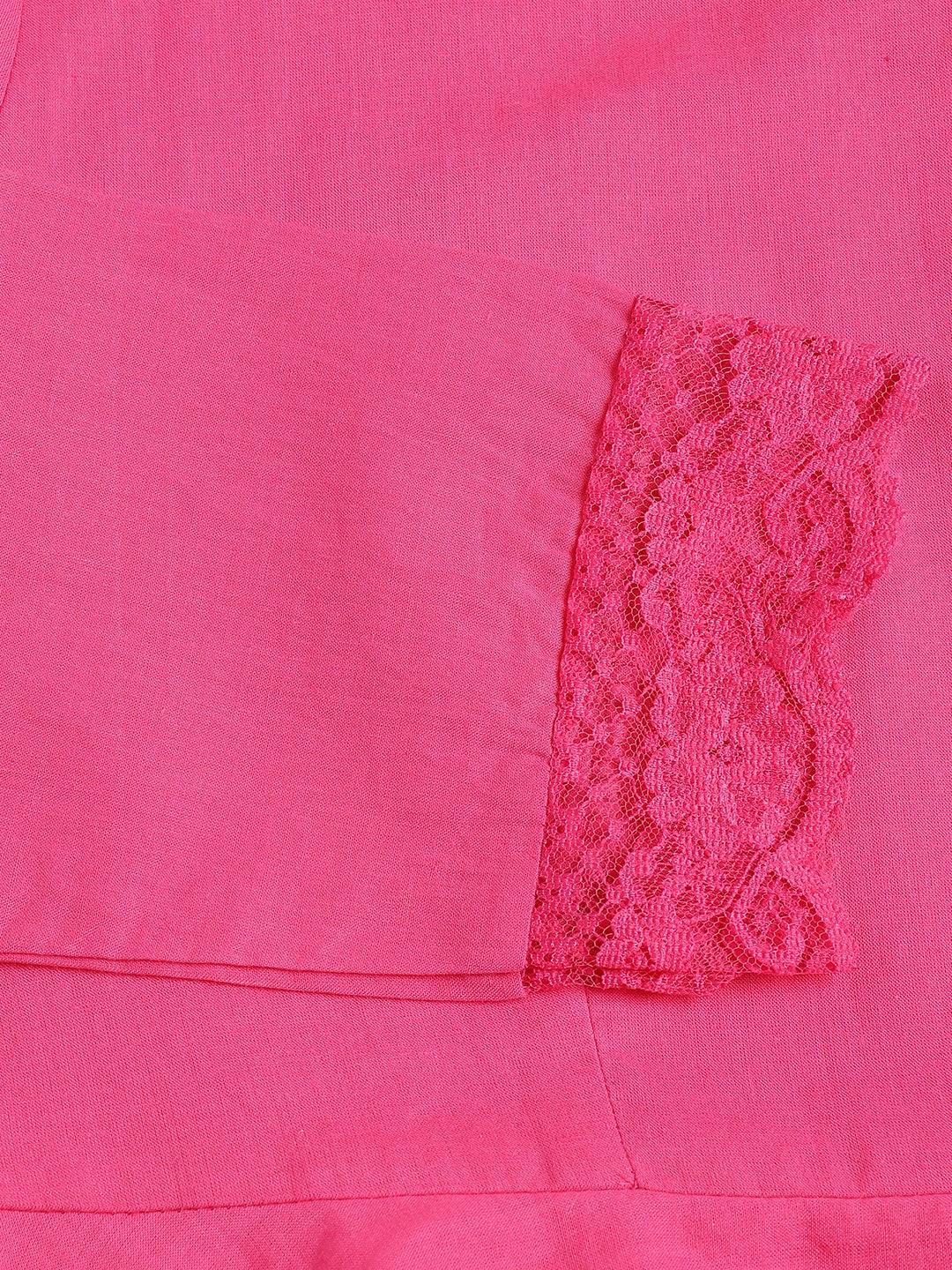 Pink-Pure-Cotton-Solid-3-Piece-Anarkali-Set