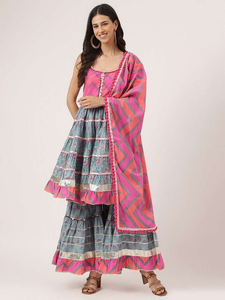 Turquoise-Blue-Cotton-Sleeves-Less-3-Piece-Sharara-Set