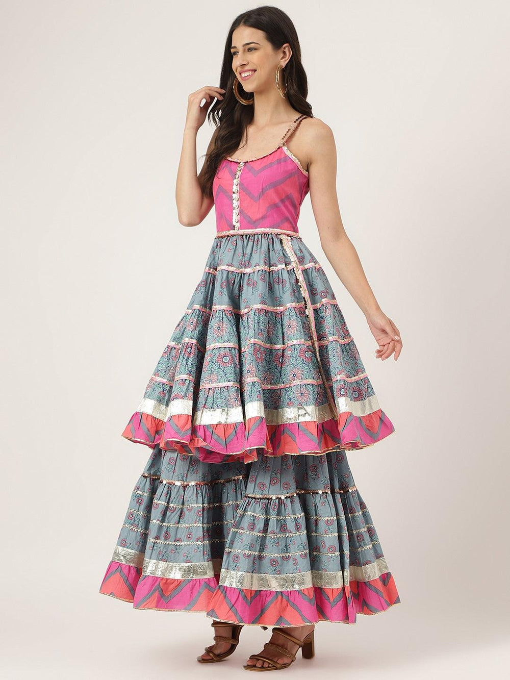 Turquoise-Blue-Cotton-Sleeves-Less-3-Piece-Sharara-Set