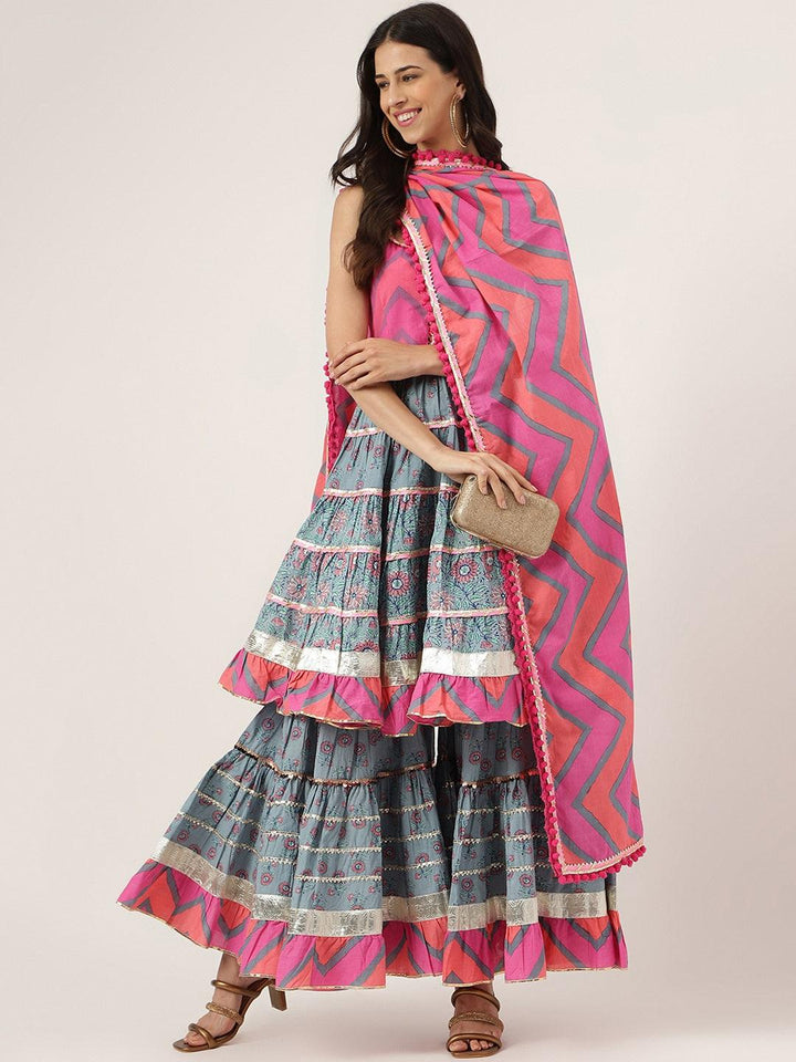 Turquoise-Blue-Cotton-Sleeves-Less-3-Piece-Sharara-Set