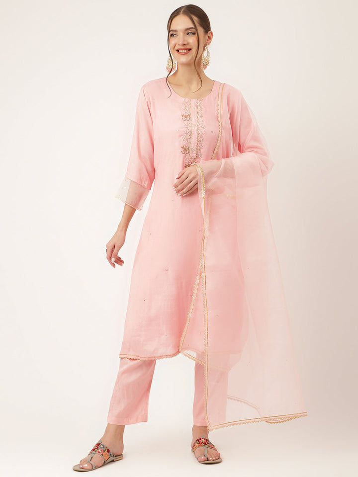 Baby-Pink-Chanderi-Embroidered-3-Piece-Kurta-Set