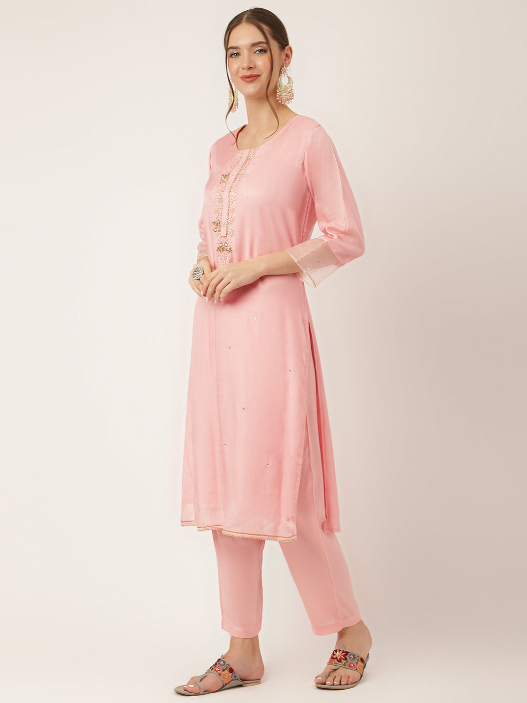 Baby-Pink-Chanderi-Embroidered-3-Piece-Kurta-Set
