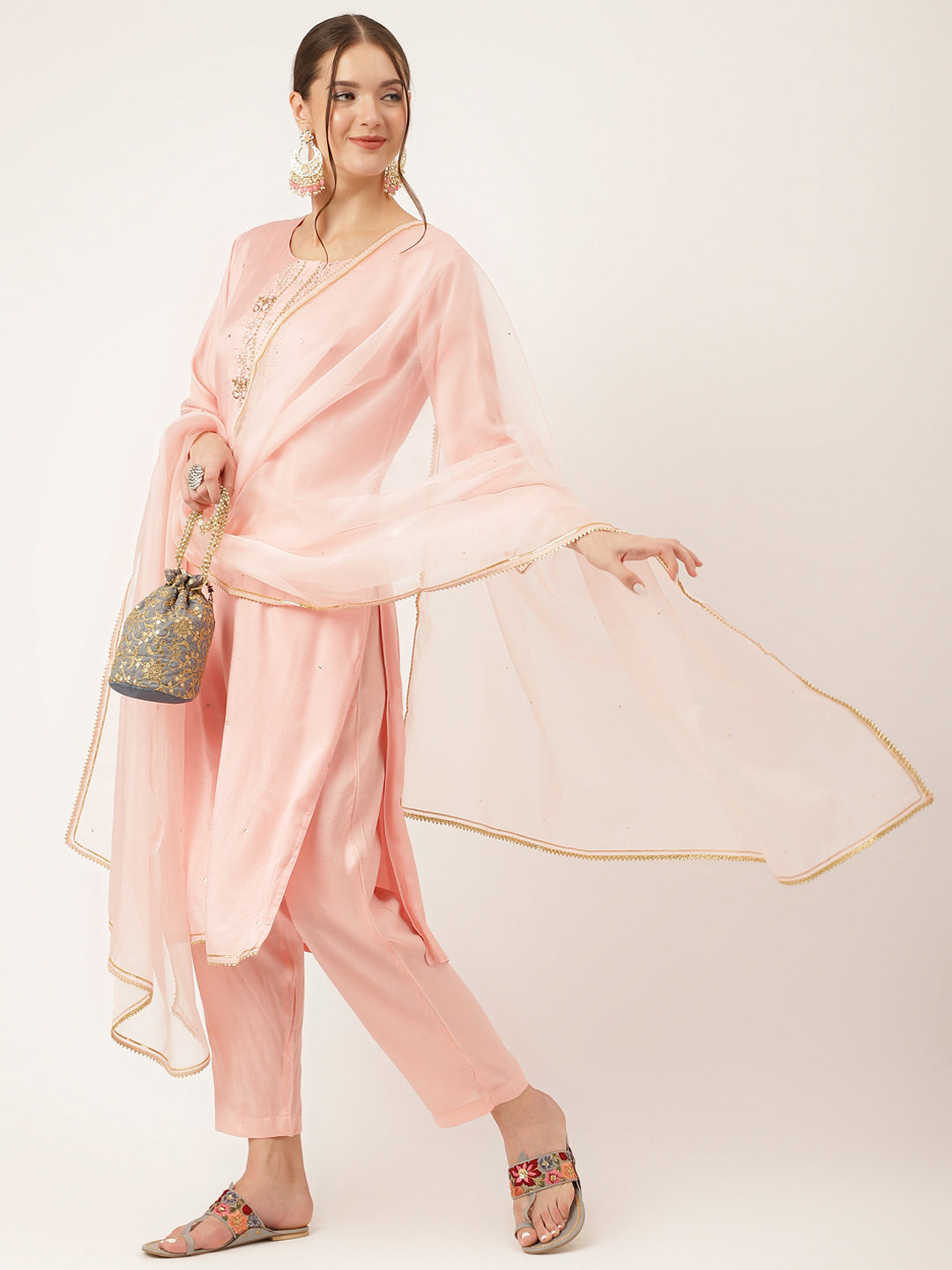 Baby-Pink-Chanderi-Embroidered-3-Piece-Kurta-Set