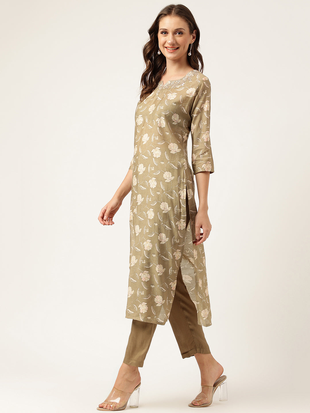 Olive-Cotton-Embroidered-Cotton-3-Piece-Kurta-Set