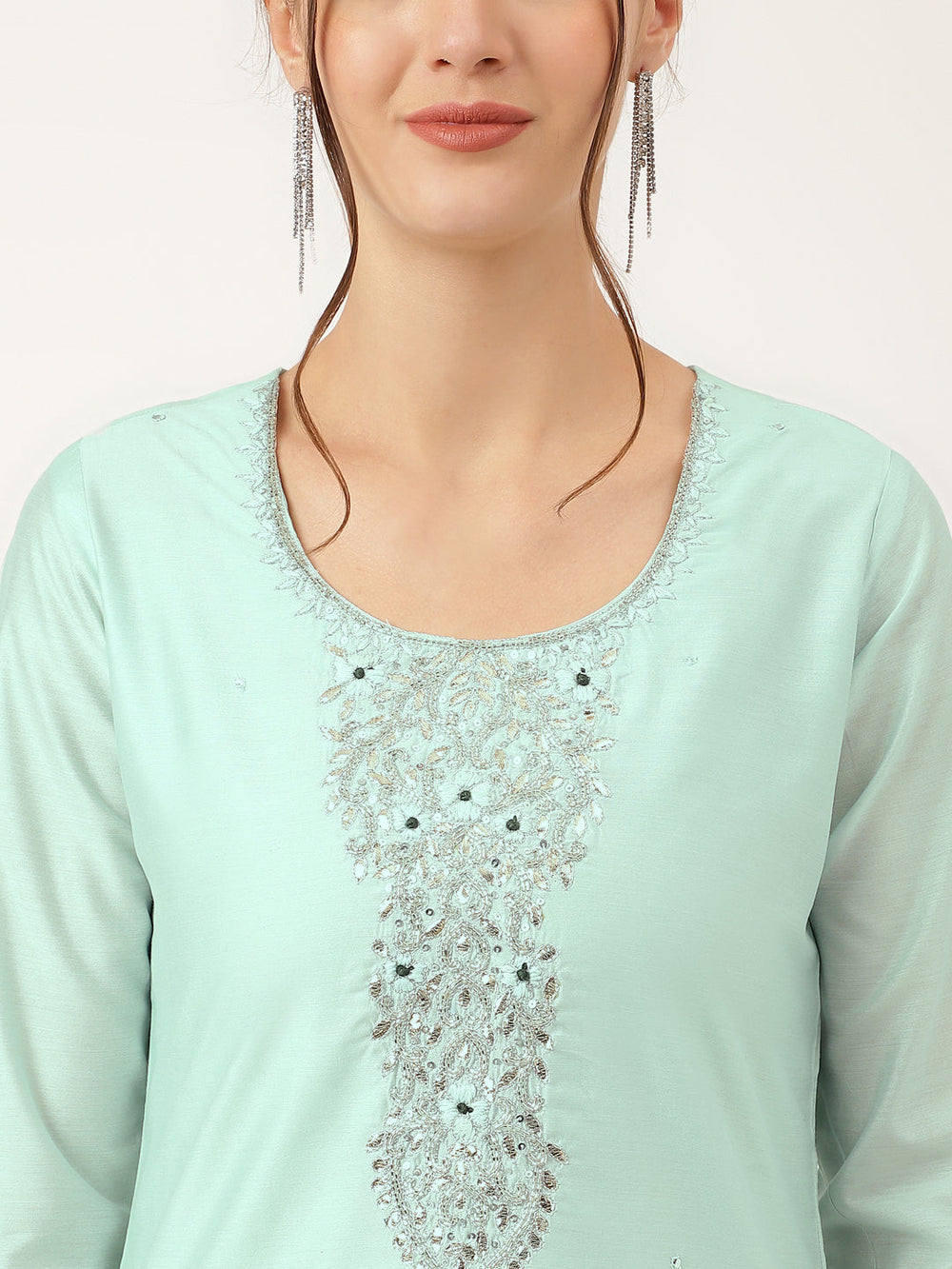 Sea-Green-Chanderi-Embroidered-3-Piece-Kurta-Set
