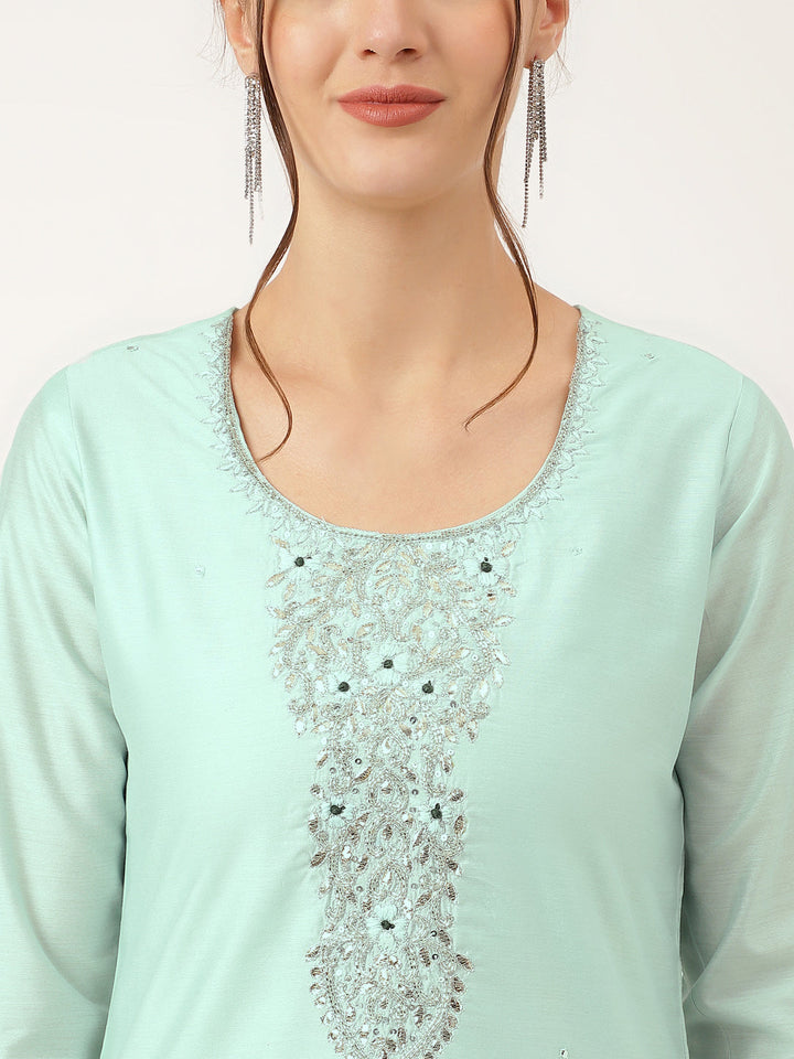 Sea-Green-Chanderi-Embroidered-3-Piece-Kurta-Set