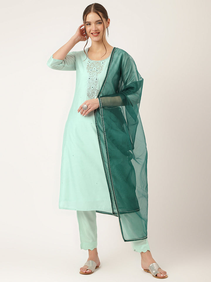 Sea-Green-Chanderi-Embroidered-3-Piece-Kurta-Set